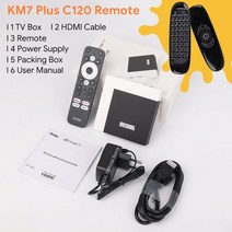 TV 박스 수신기 넷플릭스 유튜브 호환 MECOOL 안드로이드 11 스마트 플레이어 KM7 플러스 구글 Amlogic S905Y4 2GB DDR4 16GB EMMC 100M LAN, 27.영국 플러그 - KM7 Plus C120