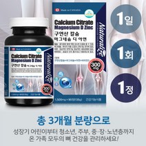 네추럴라이즈 구연산 칼슘 마그네슘 디 아연 90정 비타민D 뇌건강영양제 3개월분