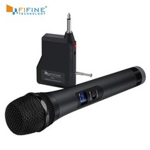 업소용 가정용 노래방 앰프용 fifine uhf 20 채널 핸드헬드 다이나믹 마이크 무선 마이크 시스템 믹서 PA 시스템 등을 통한 하우스 파티, 검은색