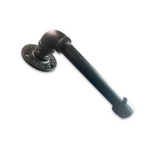 파이프 인테리어 휴지걸이 다용도 배관 손잡이 전면고정 카페손잡이 흑색 SS15-10(3)-BLK