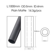 저무리 호환제품 탄소 섬유 튜브 파이프 1 개 길이 1000MM 직경 100CM 4mm 5mm 6mm 7mm 8mm 9mm RC 모델 비행기 드론 액세서리, 10 5x4 Plain Matte
