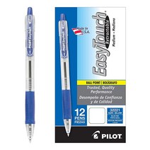 PILOT EasyTouch 32221 리필 가능 & 접이식 볼펜 미디엄 포인트 블루 잉크 12팩 가성비 추천 미국직구, 보라_미디엄 포인트