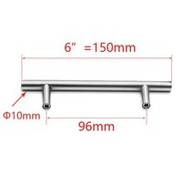 스테인레스 스틸 주방 도어 캐비닛 T 바 손잡이 가구 찬장 서랍 50mm-500mm, 6 inch 96mm
