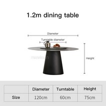 원탁테이블 원탁 협탁 원형 작은 탁자 모던 주방 테이블 턴테이블 실내 가정 가구 북유럽 심, 1.120cm table