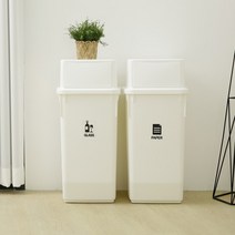[라이피스트] 컬러빈 분리수거함 롱바디 60L 2P, 색상:블랙, 상세 설명 참조