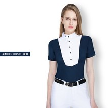 승마복 여성 봄과 여름 여성 승마복 승마 티셔츠 반팔 상의 여성 기사복 571, 네이비 블루, 엑스