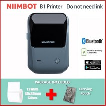 바코드출력기 바코드프린터 바코드기계 끼움라벨제작 케어라벨프린터 NiiMbot-B1 휴대용 소형 블루투스 라, 02 add 1 Roll R40x30