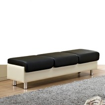 시스타 예쁜 투톤칼라의 다용도 수납형 대기의자 장의자 웨이트소파 csp130(2인 3인) 인조가죽 소파, 3인용-블랙(비수납)