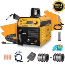 가정용 초경량 휴대용 논가스 용접기 CO2 MIG 와이어 소형 미니 스텐 용접봉 초보용, 프리미엄 세트+아크용접세트