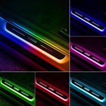 차량용 무드등 무선 LED 차량 도어 씰 라이트 RGB 페달 통로 조명 USB 무선 네온, 2Pcs Rear Door+For B-ENZ