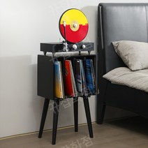 턴테이블장 레코드장 LP렉 미드센추리 수납장 원목협탁, 유광 체리 (45x35x76)