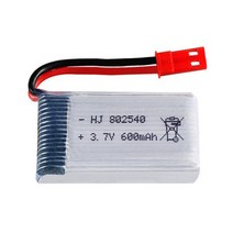 드론 RC카 전동건 배터리 3.7V 600mAH Lipo 배터리 802540 509W DFD F161 원격 제어 헬리콥터 JST 플매트, 한개옵션0