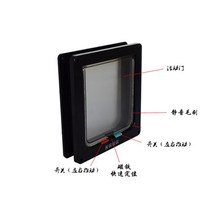고양이안전문 대형견울타리 방묘창 다색 고양이 개 애완용 구멍 적합 목 철 플라스틱 강철 유리 테디 출입, XL호(두꺼움), 하늘색