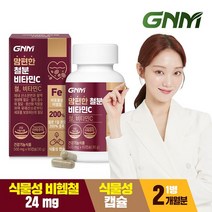 GNM자연의품격 [2개월분] 맘편한 비헴철 철분 비타민C 1병, 상세 설명 참조, 단일옵션