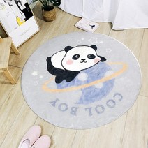 프린트 원형 만화 깔개 벨벳 카펫 모조 벨벳 욕실 흡수 깔개 거실 침실 화장실 미끄럼 방지 깔개, 별 판다