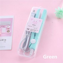 미니전기히터 미니 헤어 스트레이트 너 플랫 아이언 세라믹 헤어 스트레이트 너 드라이 및 습식 자동 온도 조절 전기 컬링 아이언 패션 스타일링 도구, [04] green