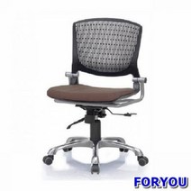 ForU74 사원용 회전의자 멜론 팔무 사출 쿠션 발 사무용의자 사무의자 책상의자, 블랙 브라운