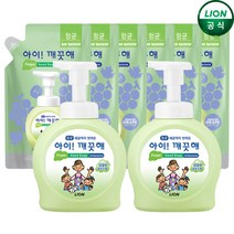 [LION] 아이깨끗해 490m용기lx2개+450mlx6개, 상세 설명 참조, 제품선택:490ml용기x2개+450ml리필x6개(청포도)