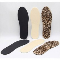 여성 인조 밍크 원단 기본 깔창 호피 검정 아이보리 인솔 구두 편한짤창 쿠션 신발