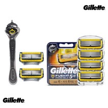 질레트 질렛트 퓨전 프로쉴드 플렉스볼 옐로우 면도기 날 면도날 세트 6UP, 프로글라이드(면도기1개+날6개)