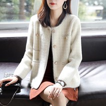 DFMEI 추동 여성 코트 루즈핏 밍크라이크 니트 가디건 패션 감령 날씬해 보이고옷