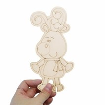 기타 크리스마스 우드팬시DIY_날씬한 루돌프 100개[낱개수량확인]