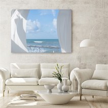 유홍아트 가로형 창문 바다 햇살 풍경 사진 그림 액자 캔버스 6호 (8554477), 3.쾌적한창문