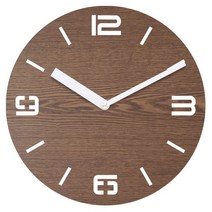 WMC-100 모던 우드 벽시계, 저소음 딥브라운