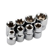 8Pcs 3/8 인치 Torx 스타 소켓 세트 E 타입 E8 E10 E11 E12 E14 E16 E20 핸드 수리 도구, 01 Silver
