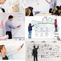 간편부착으로 누구나 손쉽게 붙이는 화이트보드 칠판시트지, 분필세트 (12개입)