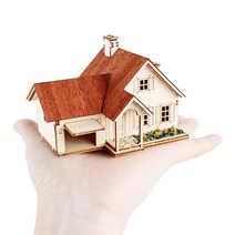 영공방 YM572 미니 차고가 있는 주택 DIY 나무로만들기