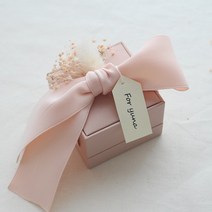 돌 반지케이스 볼륨 핑크 / 프로포즈 예물 리본 반지함, 생일