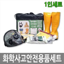 화학사고안전용품세트 1인용 전면형마스크 내화학복 장갑 장화