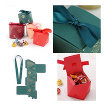 미니 리본 선물포장 케이스 소 - 그린 예쁜선물포장 접이식포장박스, 대 - 와인