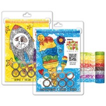 모자이크 마스킹테이프 미술놀이 1인키트 크레용 2종 집콕놀이 DIY만들기 꾸미기, 크레용테이프 C1