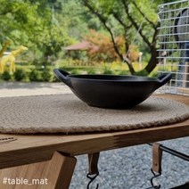 밀짚받침대 라탄 티코스터 주방용 냄비판 영업용 찻잔, 원형 라탄받침 30cm