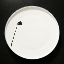 동양화 원형 플레이팅 라운드 도자기 접시 호텔 한식 퓨전 일식 스시 디저트 산수화 그릇 레스토랑