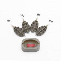 인라인 방법 잉어 낚시 피더 4 급지 장치 15 / 20 / 25 / 35g 30 / 40 / 50 / 60g 금형 세트, 15-35g., 1개