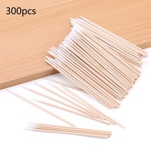 네일 아트 300pcs 손톱 나무 면봉 깨끗한 스틱 새싹 팁 나무 면 머리 매니큐어, 300개