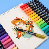 붓펜 아크릴펜 36색 마카 데코펜 윈도우마커 캘리그라피 거울 공예 페인트 드로잉