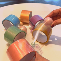 KDC 집콕놀이 찐득볼 테이프공 스트레스 해소 비비드 테이프볼 3.6cm 4.8cm 6cm, 노랑