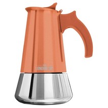London Sip 스테인리스 스틸 스토브 탑 에스프레소 메이커 커피 포트 이탈리아 모카 퍼컬레이터 구리 3컵, 3 Cup, Copper