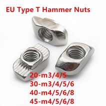 M3 M4 M5 M6 M8 해머 헤드 t 너트 드롭 인 고정 커넥터 슬라이드 너트 EU 3030 4040 4545 알루미늄 프로파일, 20-M3 20pcs