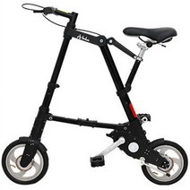 초소형 바퀴작은 미니벨로 접이식 자전거 삼각형 10인치, 12인치, 8인치 디럭스 솔리드블랙