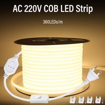 엠비언트라이트 무드등 자동차 차량용 실내등 COB LED 220V 조도 조절 EU 6000k 야외 정원 FOB 침실 주방 조명, 40.EU 360led on-off - neutral