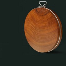 원목도마 업소용도마최고 밀도 경도 철 솔리드 우드 더블 페이스 라운드 도마 커팅 보드 블록 스테인레스, 40X5CM, Wire Handle