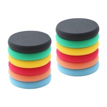 GHSHOP 12 조각 자동차 버핑 스폰지 패드 11cm 직경 왁싱 폴리 셔 버퍼 자동차 바퀴에 적합 샌딩 클린 스폰지 자동차 수리, 직경 11cm, 스펀지, 여러 가지 빛깔의