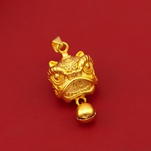 열쇠고리 드렌드 엔틱 사자 춤 공연이다 걸이용품 부품 엘로 구리 플래팅 24K 골드 실심 팬던트 차량장식 4575485948