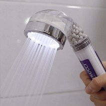플로루찌 화이트샤워탭 샤워기필터 샤워기헤드 화이트LED샤워기 수압상승, 퓨어화이트