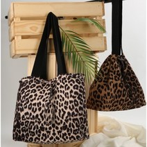 여자 대학생 레오파드 가방 가벼운 데일리 여대생 스트링 숄더백 호피 무늬 핸드백